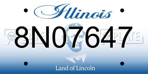 8N07647 Illinois License Plate