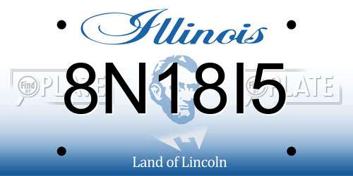 8N18I5 Illinois License Plate