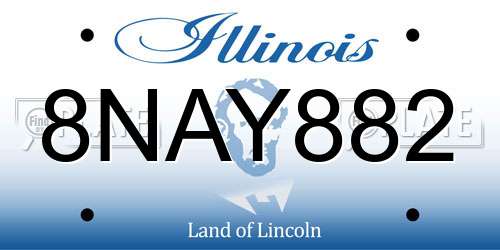8NAY882 Illinois License Plate