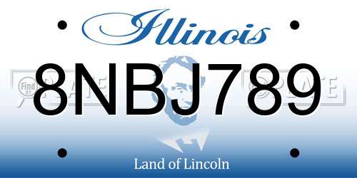 8NBJ789 Illinois License Plate