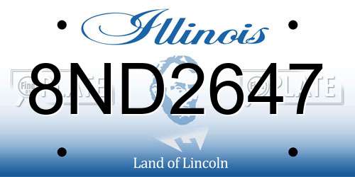 8ND2647 Illinois License Plate