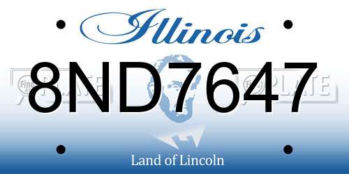 8ND7647 Illinois License Plate