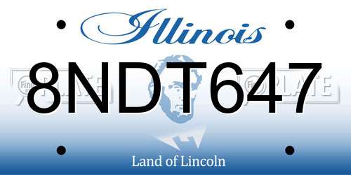 8NDT647 Illinois License Plate