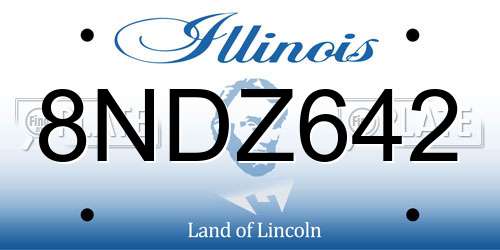 8NDZ642 Illinois License Plate