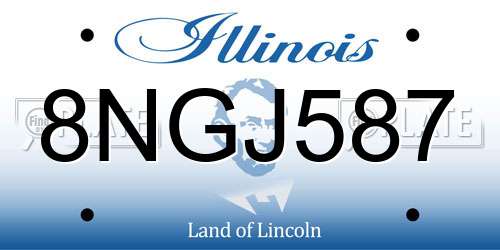 8NGJ587 Illinois License Plate