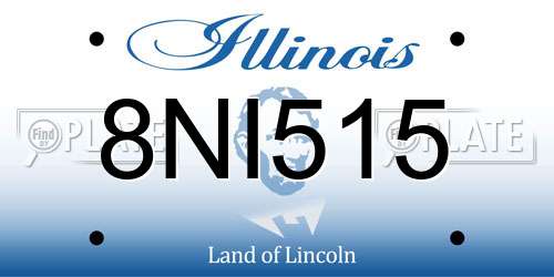 8NI515 Illinois License Plate