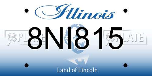 8NI815 Illinois License Plate