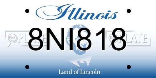 8NI818 Illinois License Plate