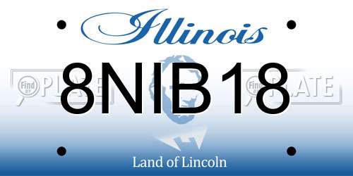 8NIB18 Illinois License Plate