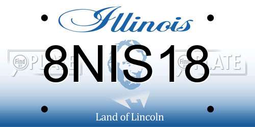 8NIS18 Illinois License Plate