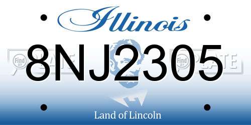 8NJ2305 Illinois License Plate