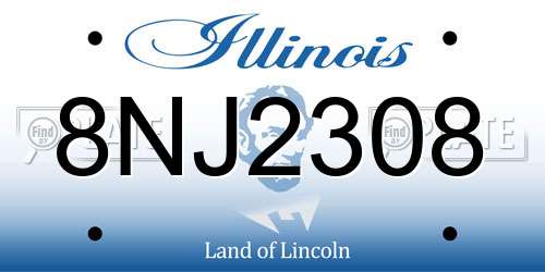 8NJ2308 Illinois License Plate