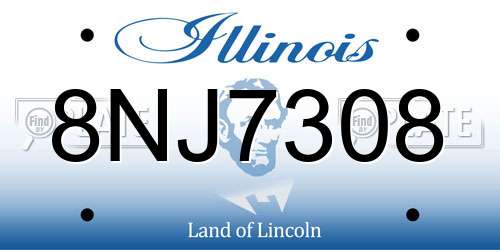 8NJ7308 Illinois License Plate