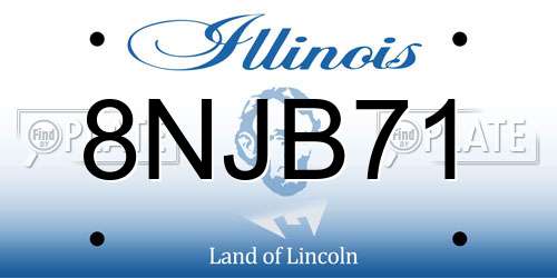 8NJB71 Illinois License Plate