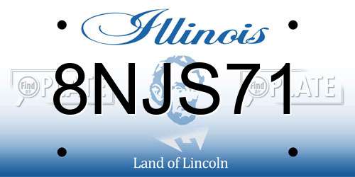 8NJS71 Illinois License Plate