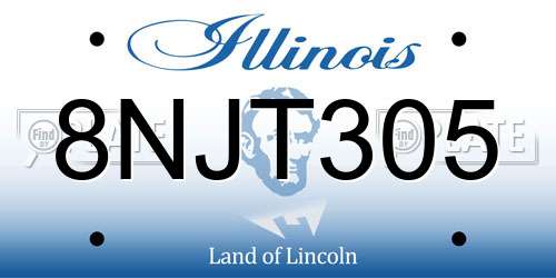 8NJT305 Illinois License Plate