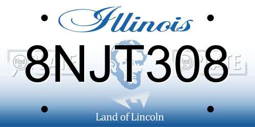 8NJT308 Illinois License Plate