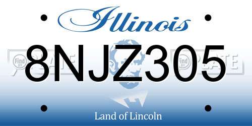 8NJZ305 Illinois License Plate