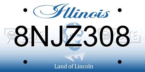 8NJZ308 Illinois License Plate