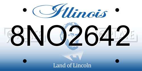 8NO2642 Illinois License Plate