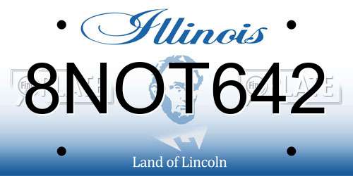 8NOT642 Illinois License Plate