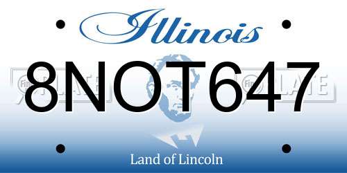 8NOT647 Illinois License Plate