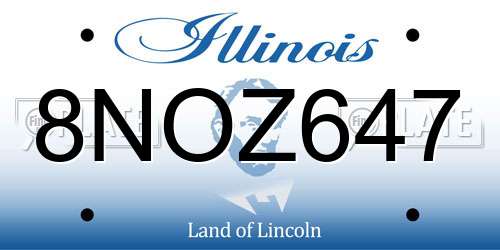 8NOZ647 Illinois License Plate
