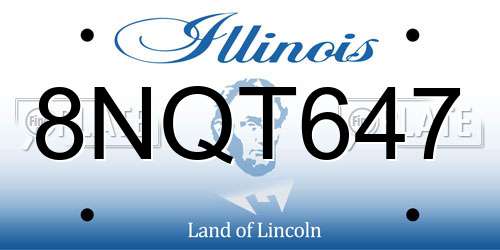 8NQT647 Illinois License Plate