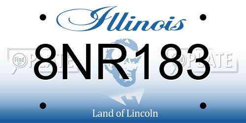 8NR183 Illinois License Plate