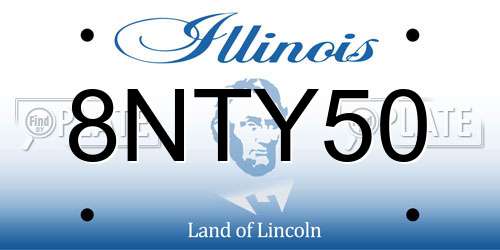 8NTY50 Illinois License Plate