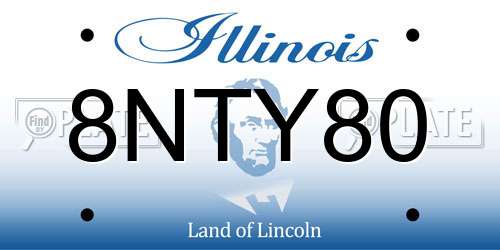 8NTY80 Illinois License Plate