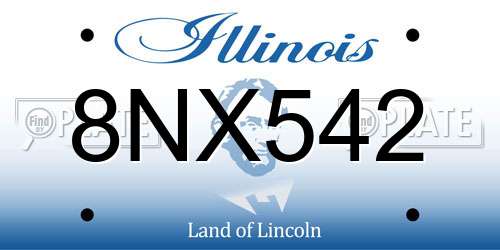 8NX542 Illinois License Plate