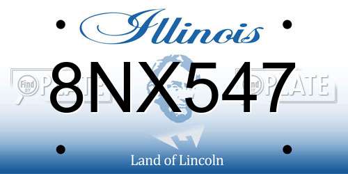 8NX547 Illinois License Plate