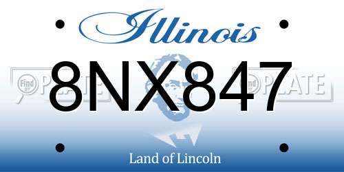 8NX847 Illinois License Plate
