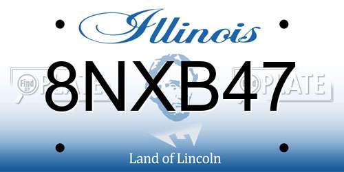 8NXB47 Illinois License Plate