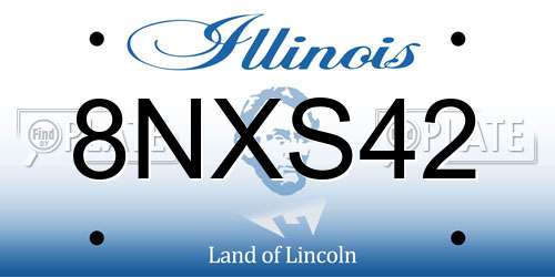 8NXS42 Illinois License Plate
