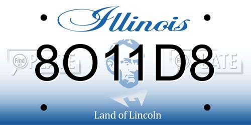 8O11D8 Illinois License Plate