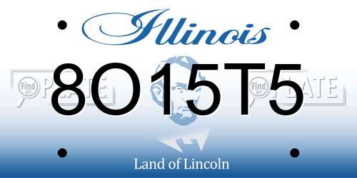 8O15T5 Illinois License Plate