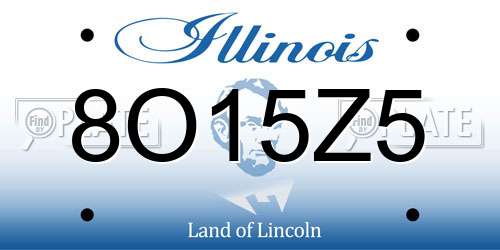 8O15Z5 Illinois License Plate
