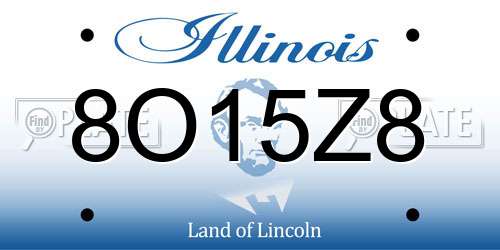 8O15Z8 Illinois License Plate