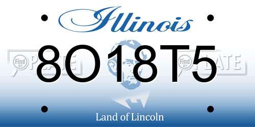 8O18T5 Illinois License Plate