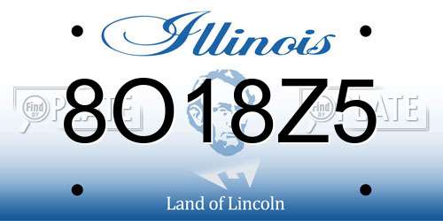 8O18Z5 Illinois License Plate