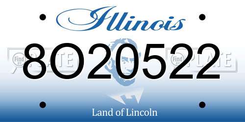 8O20522 Illinois License Plate
