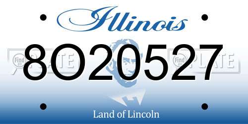 8O20527 Illinois License Plate