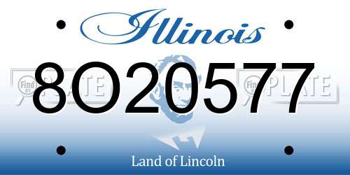 8O20577 Illinois License Plate