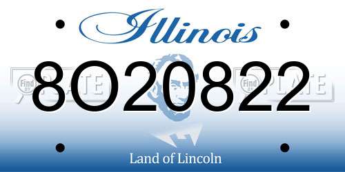 8O20822 Illinois License Plate
