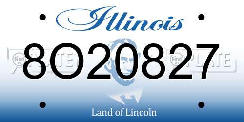 8O20827 Illinois License Plate