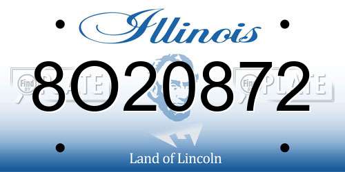 8O20872 Illinois License Plate