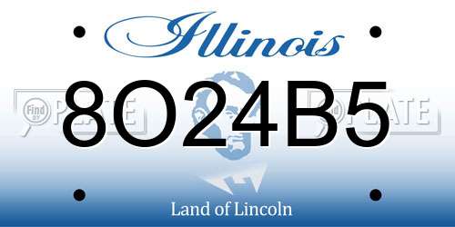 8O24B5 Illinois License Plate