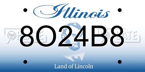 8O24B8 Illinois License Plate